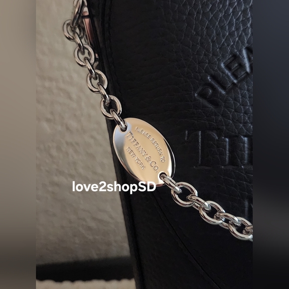 TIFFANY & CO Return To Tiffany Mini Heart Crossbody Bag Black Leather RTT NWT - Picture 2 of 6